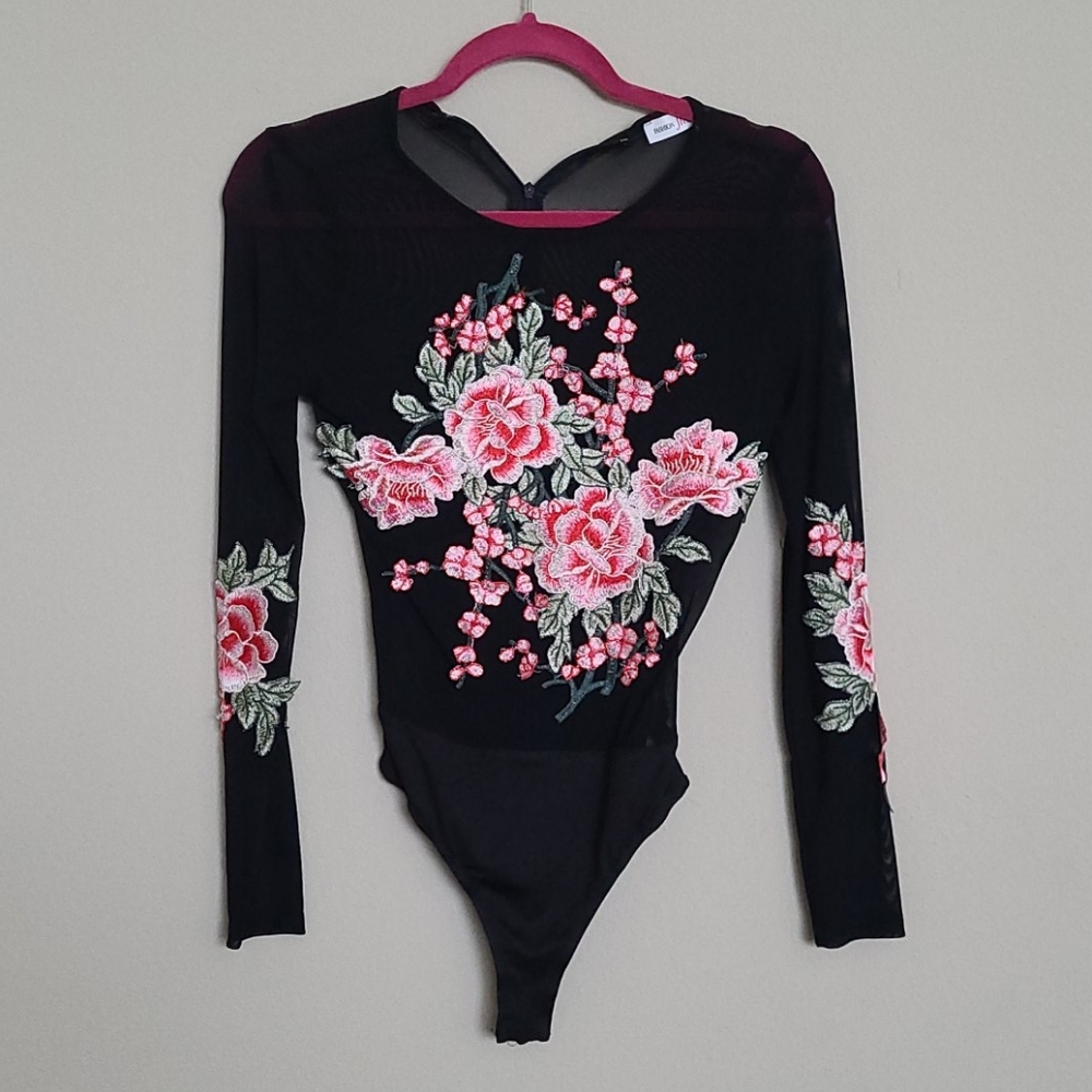 Lace floral bodysuit
